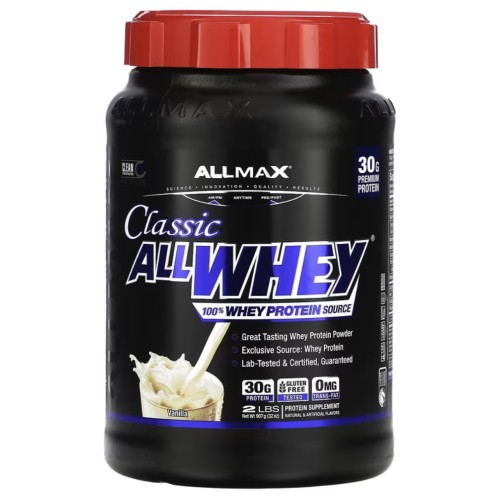 ALLMAX, AllWhey Classic, 100% сывороточный протеин, французская ваниль, 2 фунта (907 г)